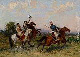 Georges Washington La Chasse au Faucon painting